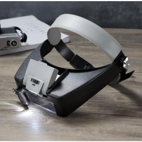 1.5X 3X 6.5X 8X headband magnifier LED lamp magnifying glass jewelry magnifier head with light