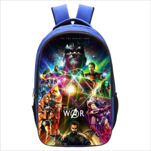 Marvel Avenger 16-inch Print Teenager Boys Girls Backpack School Bags Kids Backpacks for Boys Children Mochila Escolar