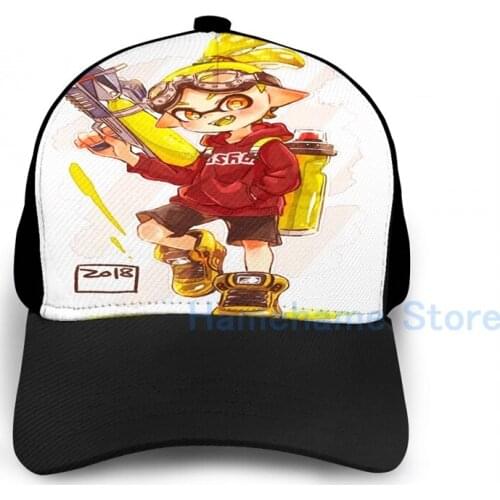 Fashion Splatoon Boy Basketball Cap men women Graphic print black Unisex adult hat