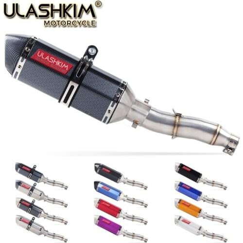 Motorcycle Full Exhaust System Muffler Escape Slip On For YAMAHA XG250 XT250 Modified Contact Middle Pipe Adapter Connect