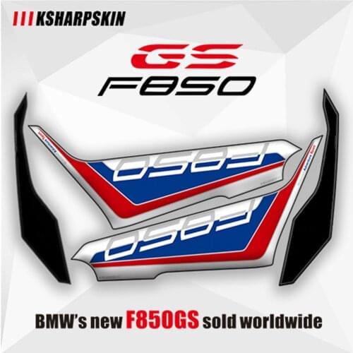 Motorcycle Sticker 3D Gel Fishbone Fuel Tank Pad Moto Side Anti-Scratch Applique Kneepad for BMW F850GS F850 GS 2018-2020