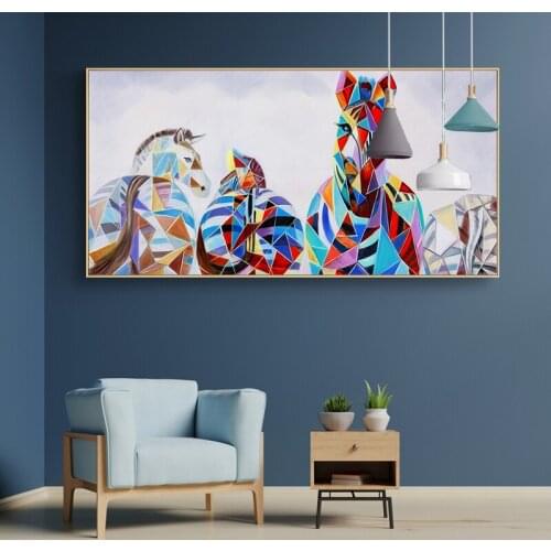 Wall Art Picture Canvas Print Canvas Painting Animal Painting Zebra Family For Living Room Home Decor No Frame Artwork
