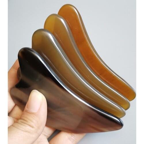 1PC Natural Ox Horn Gua Sha Board Gouache Scraper Face Massager Facial Lift Neck Scraping Massage Beauty Tools Physical Therapy