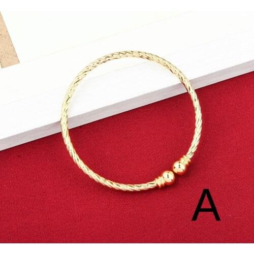 Wholesale Gold Dubai India Bangles Gold Color Ethiopian Bangle Bracelet African Women Jewelry