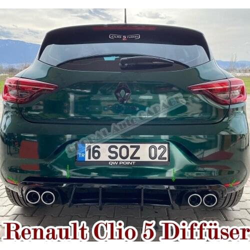For Renault Clio 5 Diffuser 2019 2020 2021 Extension Rear Bumper Attachment Car Styling Auto Accessory Exhaust Universal Sport