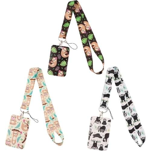 BG1250 Sloth Neck Strap Lanyard for Key Chain ID Card Cell Phone Strap Rope USB Badge Holder DIY Lariat Lanyard Hanging Rope