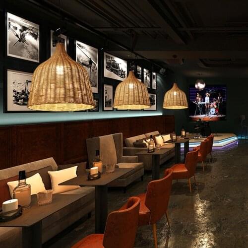 Retro chandelier shop creative bamboo weaving rattan homestay bedroom restaurant tea room bamboo art chandelier