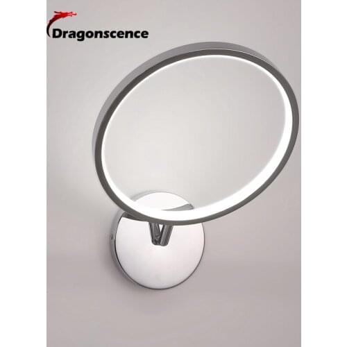 Modern LED Wall Lamp Corridor Aisle Staircase Bedroom Wall Light 18W Circle Chrome mirror plated Lamp Indoor Decoration Lighting