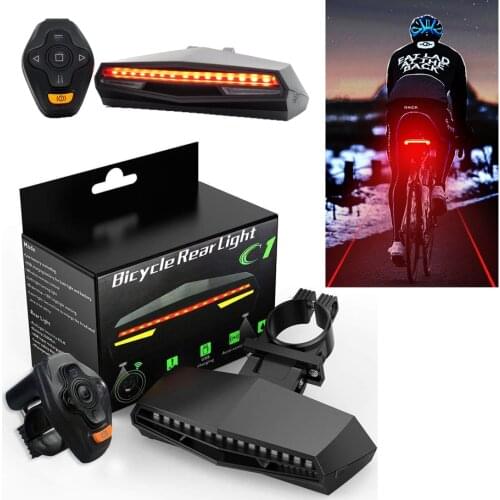 2020 LED Laser Bicycle Turn Signal Wireless Remote steering lamp Rear Bike Light USB Rechargeable Bicycle Taillight MTB Warning