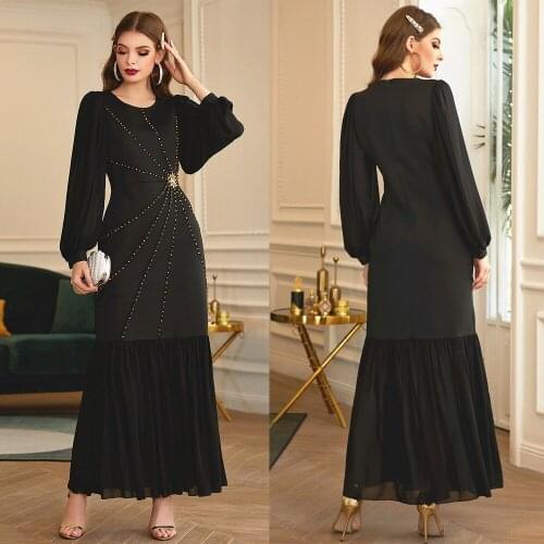 Ucn Kaftan Abaya Dubai Gulf Abayas Women Islam Clothing Muslim Maxi Dress Long Sleeve Pakistani African Mesh Dresses