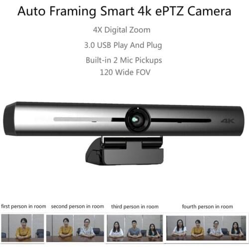 Ultra HD 4K EPTZ conference room usb camera 4X Digital Zoom 120°Wide FOV video teleconference camera