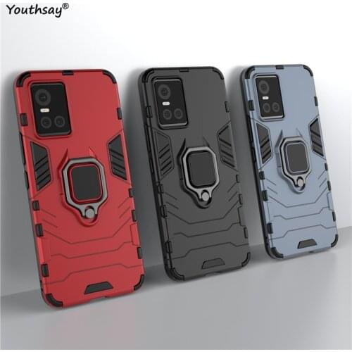 For Vivo S10 Pro Case For Vivo S10 Pro Cover Protective Funda Rubber Hard Bumper Finger Ring Stand Cover For Vivo S10 Pro Case