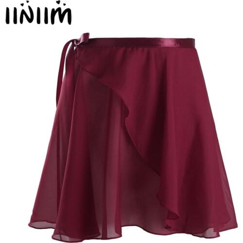 Adult Ladies Chiffon Ballet Wrap Skirt Dance Skate Wrap Over Scarf + Waist Tie Ballet Dance Tutu Skirts for Gymnastic Excercise