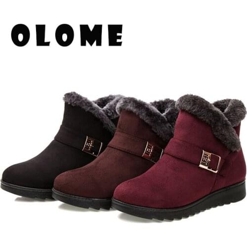 Women Snow Boots winter boots Female Winter Boots Ladies Warm Shoes 2019 New Flock Fur Womens Suede Boots