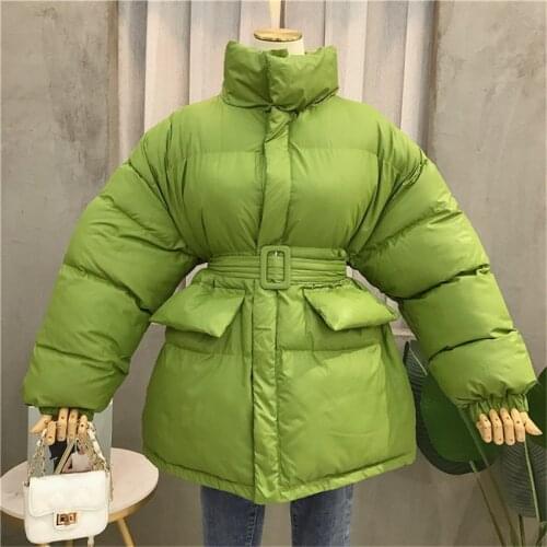 Gowyimmes Autumn Winter Women Sashes Cotton Coat Thickened Winter Coats Casual Long Sleeve Jacket Female Warm Parkas Outwear 669