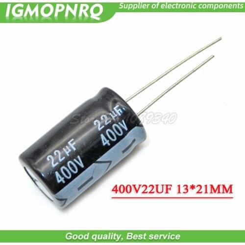 10pcs/lot 400V 22UF 13*21mm 13x20mm DIP Aluminum Electrolytic Capacitor 400V/22UF 13mm*21mm New Original
