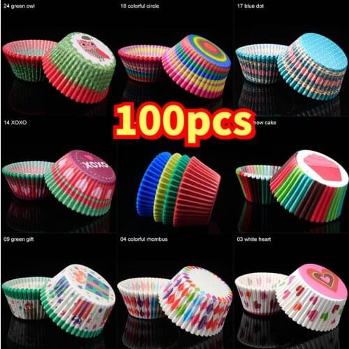 100Pcs/pack Cake Muffin Cupcake Paper Cups Cake box Cupcake Liner Kitchen Baking Accessories Cake Mold Small Muffin Boxes