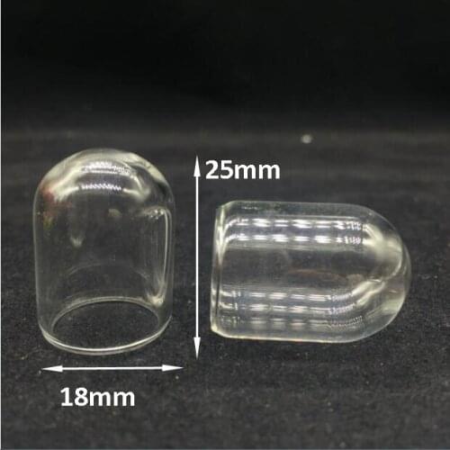 100pieces 25*18mm tube bell glass globe bubble dome wishing oil glass bottle vial pendant necklace pendants jewelry findings