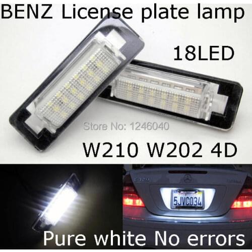 2Pcs Led License Number Plate Light For Benz W202 W210 Sedan facelift 1997-2000 Pure white high brightness