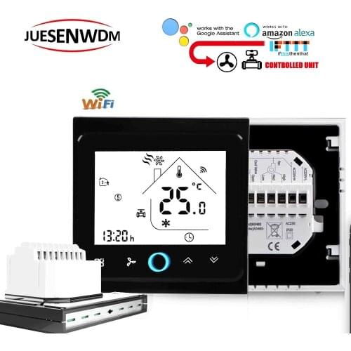 2 Pipe Fan Coil Thermostat WIFI/MODBUS for 24V/220V Mixed Voltage 3 Speed&Valve Applicable Middle East