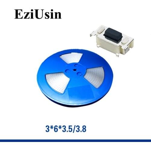 2000pcs In Tape One Reel 3*6*3.5 / 3.8 with Bracket stand Tactile Tact Push Button Micro Switch SMT 2x4x3.2 3.5 3.8