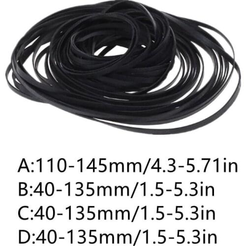 50PCS Universal Mix Cassette Tape Machine Belts Assorted Common Flat Rubber Belt for Recorders Walkman CD DVD Drive