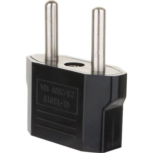 Senzeal ABS Black EU 2.5V - 250V Power Plug Adapter Aquarium Electric Outlet Plug Converter: 2 Pin Travel Adapter -1pc