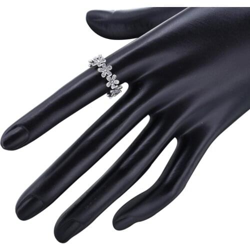 Ajax 925 Sterling Silver Daisy Flower Finger Ring Femal For Women Jewelry Gift