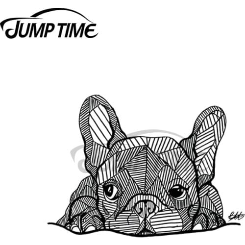 JumpTime 13 x 4.8cm For French Bulldog Puppy Car Decal Bumper Window Vinyl Car Sticker Personality for VAN RV SUV Waterproof