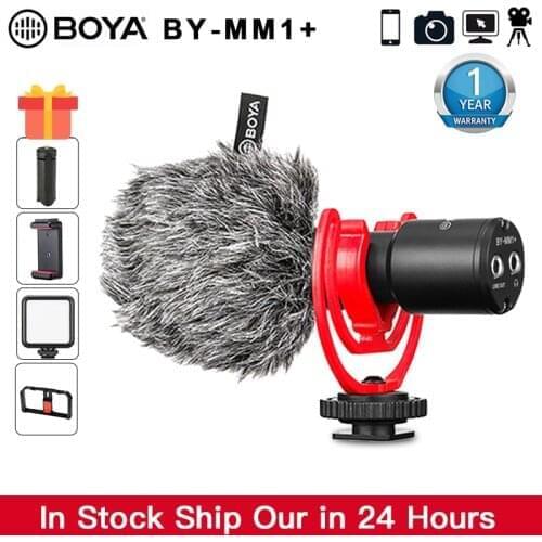 BOYA BY-MM1+ Video Record Microphone for DSLR Camera Smartphones iPhone Android canon nikon Osmo Pocket Youtube Vlogging Mic