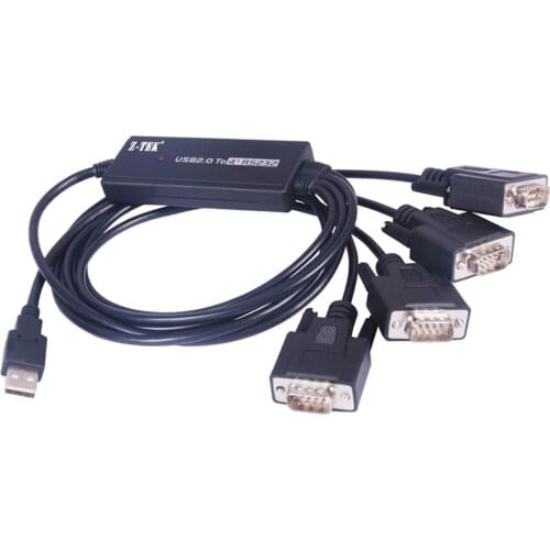 FTDI CHIP 4 Port USB to Serial RS232 DB9 Adapter Cable
