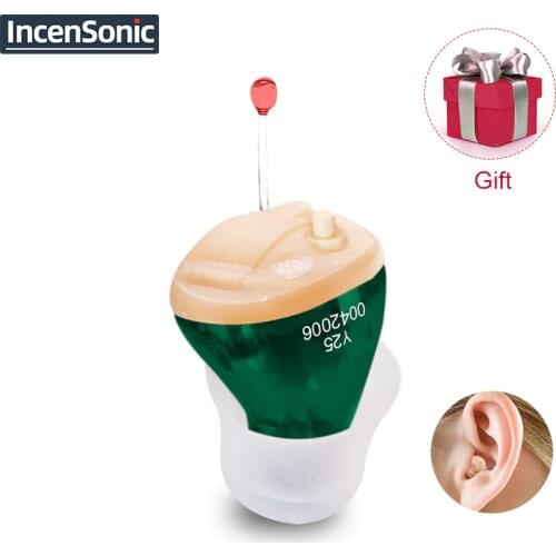 IncenSonic ITC Digital Hearing Aids audifonos Y25 Mini Tuneable Sound Amplifier Portable Invisible Hearing Aid for Elderly/Deaf