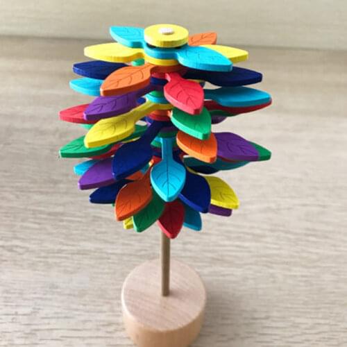 Wooden stress relief toys for adults Rotating lollipop Creative art decoration Office decompression Magic wand Children gift