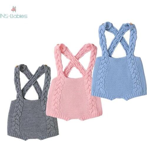 Baby Romper Newborn Clothes Children Summer Clothing Girls Knitted Twist Suspenders Female Kids Outdoor Casual Wear Boys Shorts