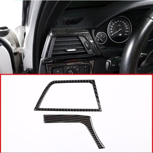 Soft Carbon Fiber Car Side Air Vent Frame Trim Stickers For BMW 3 Series GT F30 F33 F34 F36 2013-2018 Left Hand Drive
