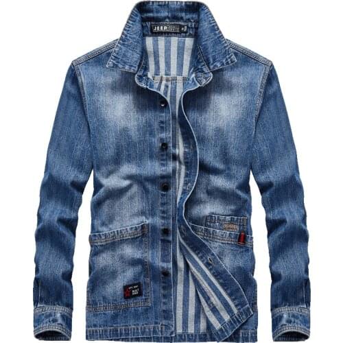 Spring Autumn Jean Shirt Men Casual Shirts for Men Single Breasted Cotton Military Shirt Men Korean Clothes Camisas Para Hombre