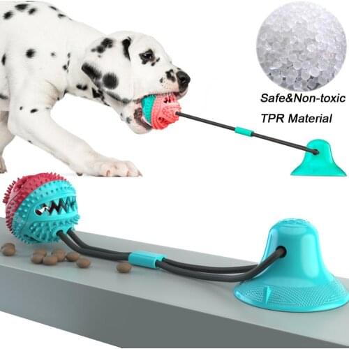 Dog Toys Silicone Suction Cup Tug Dogs Leakage Food Push Ball Toy Pet Tooth Cleaning Brush for Puppy large Dog Molar Biting Toy