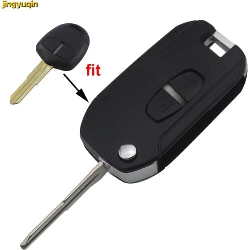 Jingyuqin 10p Modified Remote Car Key Shell for Mitsubishi Lancer Grandis Evolution Outlander Key Fob Right/Left Blade 2Button