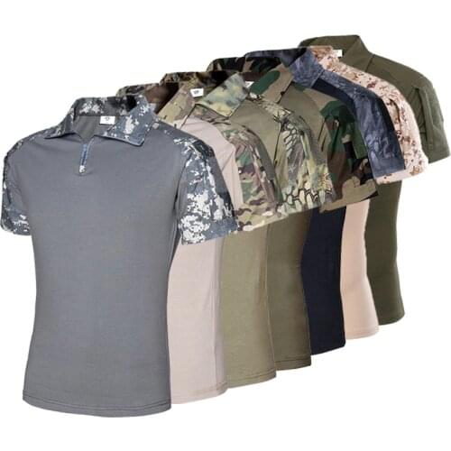 Camouflage Military Shirts Tees Mens Outdoor Tactical Shirt Quick Drying Hunting Crop Tops Workout Clothing Army T Shirt Hiking