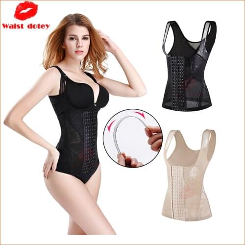 Lace Sexy Body Shaper Waist Trainer Belt Steel Boned Corset Women Postpartum Belly Slimming Belt Modeling Strap Shapewear Fajas