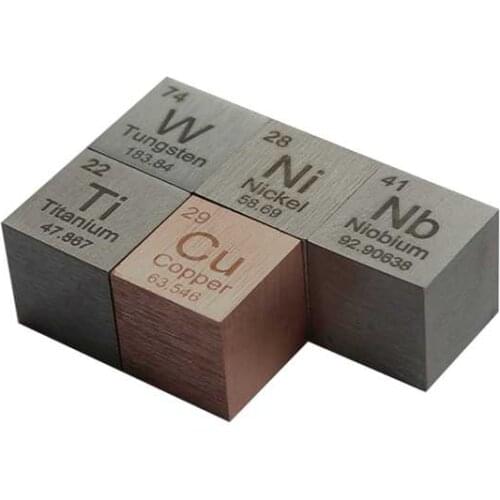Best selling Metal Cube 10mm Niobium Tungsten Copper Titanium Nickel Periodic Table Of Elements Cube