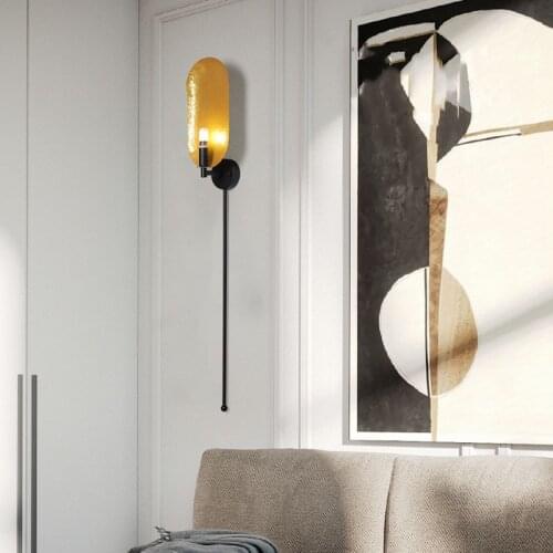 Postmodern Minimalist LED Wall Lamp Dining Room Bedroom Bedside Nordic Classical Creative Long Arm Metal Art Design Light