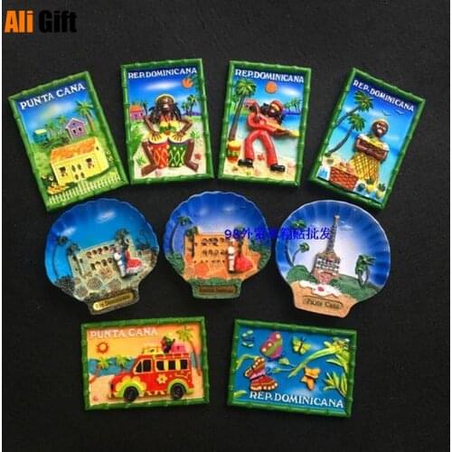 Dominican Creative 3D Refrigerator Magnet Souvenirs Resin 3D Fridge Magnet Sticker Travel Souvenir Kitchen Home Decoration