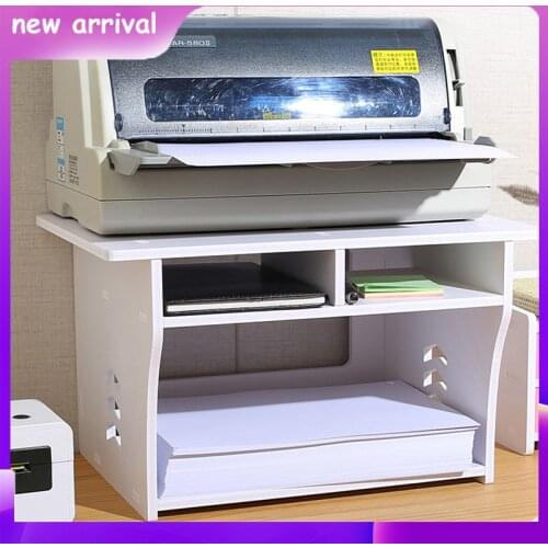 DIY Printer Shelf Rack Printer Stands Cabinet Movable Office Document Ticket Desktop Storage Double Layer Shelf With Idler Wheel