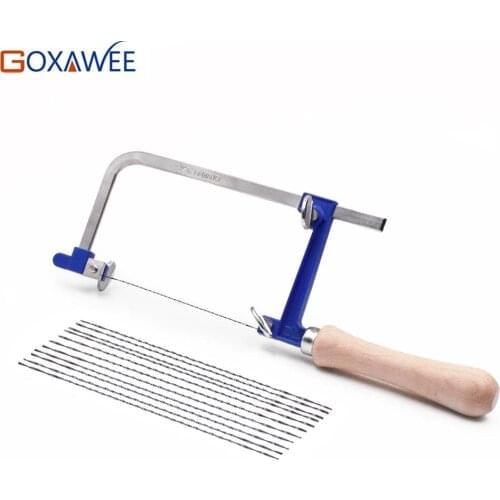 GOXAWEE Adjustable Hand Saw Frame Saw Bow 60mm Depth for wood Metal working Tools Craft tools Hand Tools 10mm to 140mm