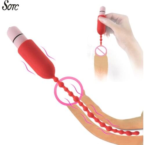 7 Frequency Urethral Vibrator Sound Catheter Male Female Penis Insert Device Silicone Dilator Penis Plug Sex Toys for Men LXS099