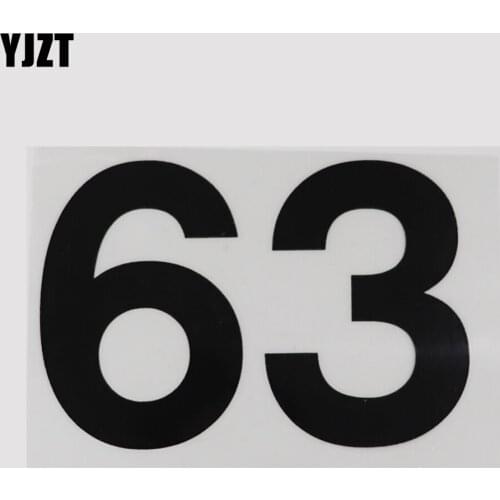 YJZT 13.7CM×9.3CM Personality Vinyl 63 Number Speed Limit Road Traffic Slow Down Decal Car Stickers 13D-0594