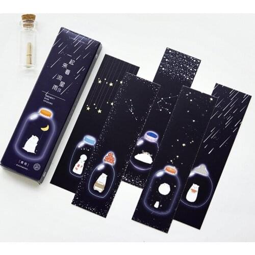 1pcs shaped bookmarks together to see meteor shower creative art illustration healing system 30 into
