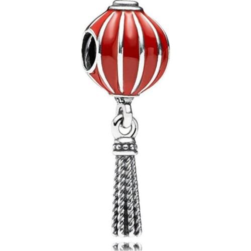 100% 925 Sterling Silver Charm New Chinese Style Lantern Pendant Fit Pandora Women Bracelet & Necklace Diy Jewelry