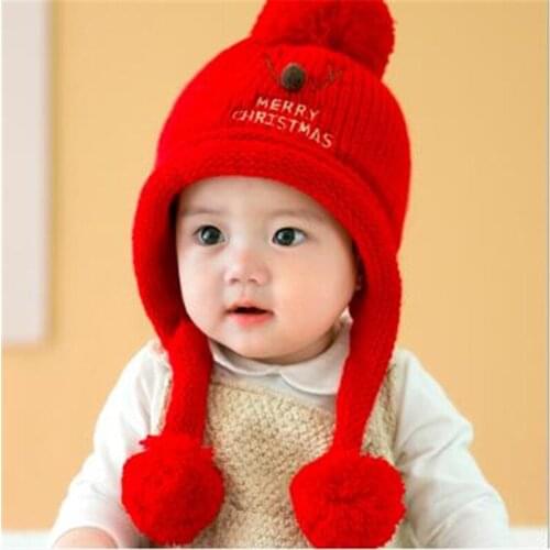 Winter Warm Baby Hat Knitted Wool Infants Hat Beanie Kids Boys Girls Cap For Christmas Gift Children Accessories